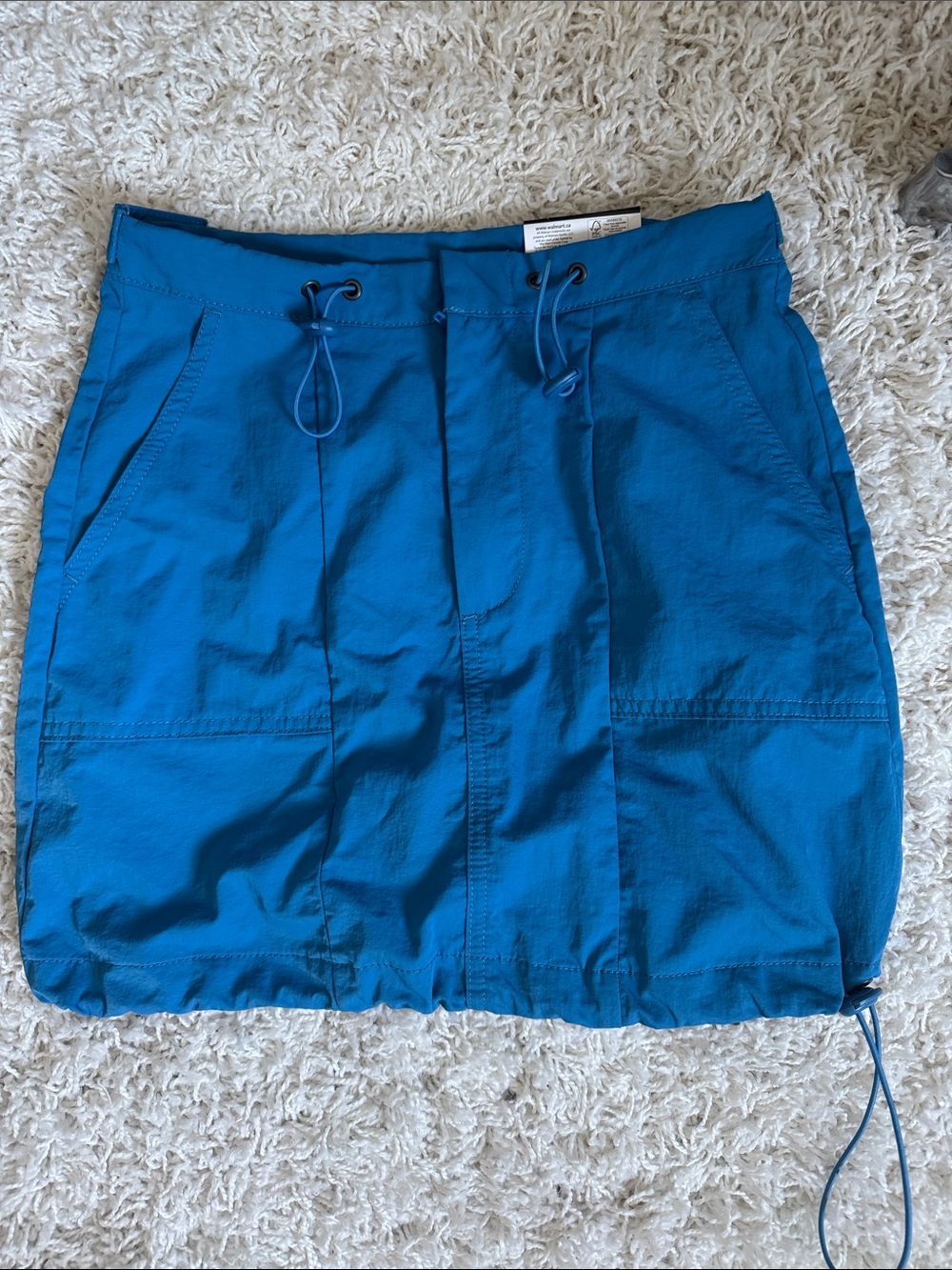 NOBO Teal-Blue Casual Drawstring Mini Skirt